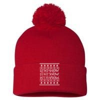 Let it Snow Let It Snow Let It Snow Ugly Christmas Pom Pom 12in Knit Beanie