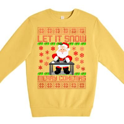 Let It Snow Merry Cokemas Santa Claus Ugly Christmas Premium Crewneck Sweatshirt