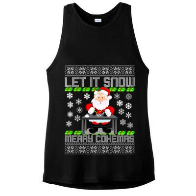 Let It Snow Merry Cokemas Santa Claus Ugly Christmas Ladies PosiCharge Tri-Blend Wicking Tank