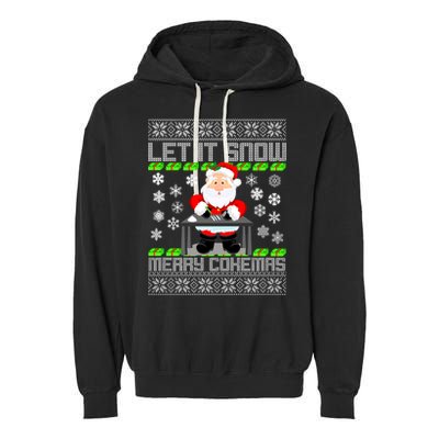 Let It Snow Merry Cokemas Santa Claus Ugly Christmas Garment-Dyed Fleece Hoodie