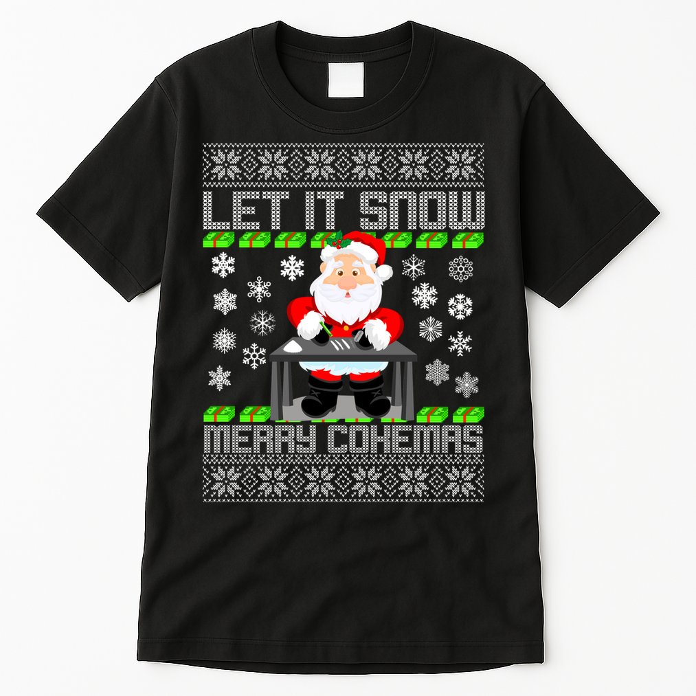 Let It Snow Merry Cokemas Santa Claus Ugly Christmas Tall T-Shirt