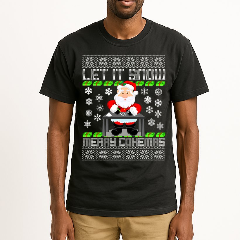 Let It Snow Merry Cokemas Santa Claus Ugly Christmas Tall T-Shirt