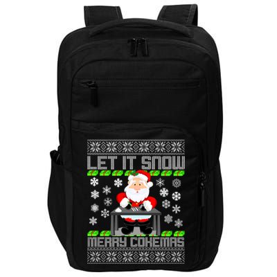Let It Snow Merry Cokemas Santa Claus Ugly Christmas Impact Tech Backpack