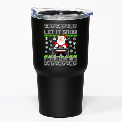 Let It Snow Merry Cokemas Santa Claus Ugly Christmas Tumbler