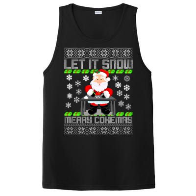 Let It Snow Merry Cokemas Santa Claus Ugly Christmas PosiCharge Competitor Tank