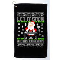 Let It Snow Merry Cokemas Santa Claus Ugly Christmas Golf Towel