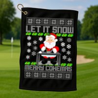 Let It Snow Merry Cokemas Santa Claus Ugly Christmas Golf Towel