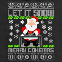 Let It Snow Merry Cokemas Santa Claus Ugly Christmas Golf Towel