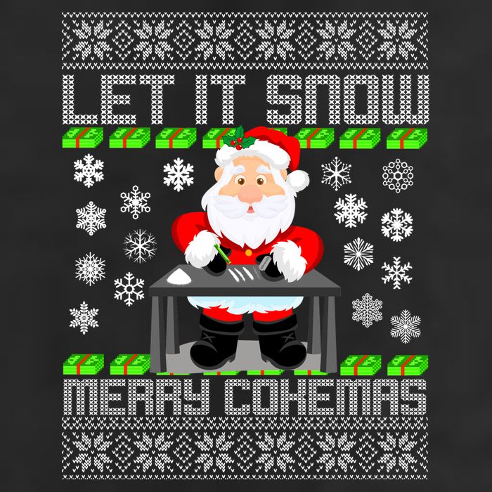 Let It Snow Merry Cokemas Santa Claus Ugly Christmas Golf Towel