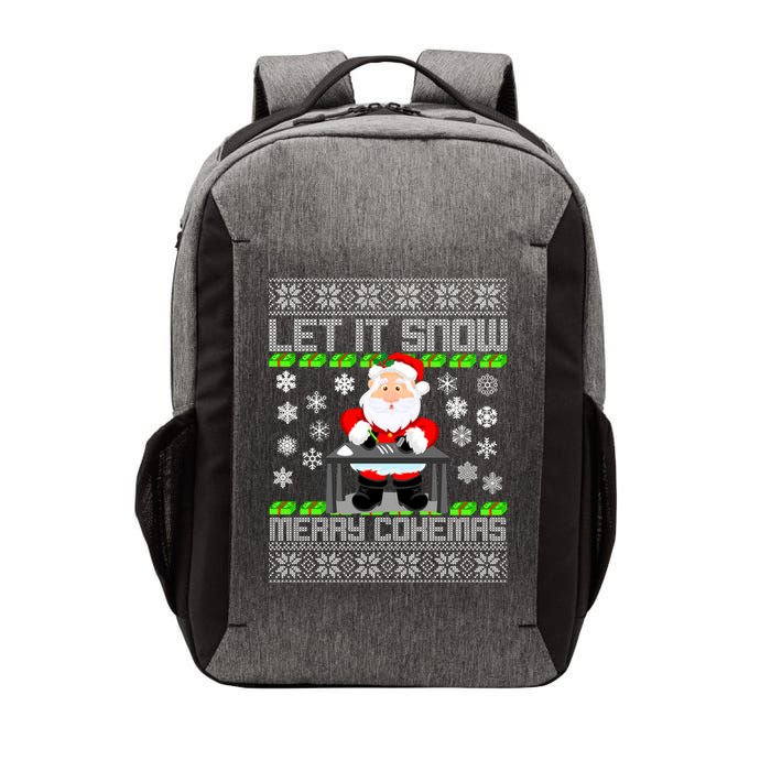 Let It Snow Merry Cokemas Santa Claus Ugly Christmas Vector Backpack
