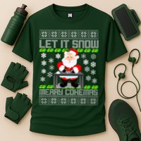 Let It Snow Merry Cokemas Santa Claus Ugly Christmas Cooling Performance Crew T-Shirt