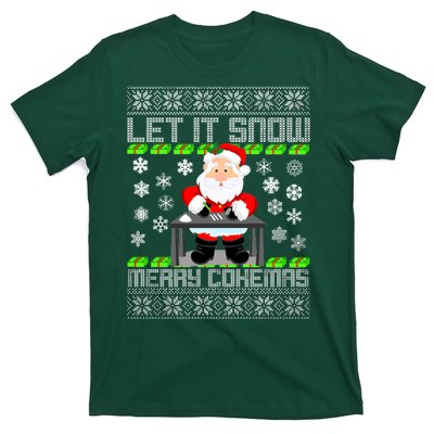 Let It Snow Merry Cokemas Santa Claus Ugly Christmas T-Shirt