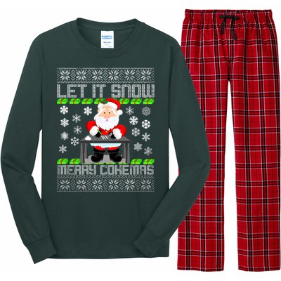 Let It Snow Merry Cokemas Santa Claus Ugly Christmas Long Sleeve Pajama Set