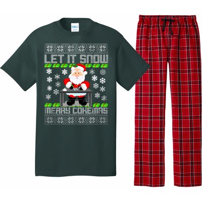 Let It Snow Merry Cokemas Santa Claus Ugly Christmas Pajama Set