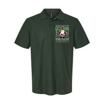 Let It Snow Merry Cokemas Santa Claus Ugly Christmas Softstyle Adult Sport Polo