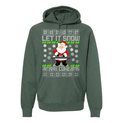 Let It Snow Merry Cokemas Santa Claus Ugly Christmas Premium Hoodie