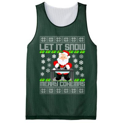 Let It Snow Merry Cokemas Santa Claus Ugly Christmas Mesh Reversible Basketball Jersey Tank