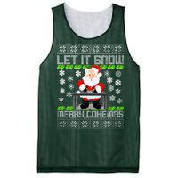 Let It Snow Merry Cokemas Santa Claus Ugly Christmas Mesh Reversible Basketball Jersey Tank