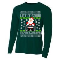 Let It Snow Merry Cokemas Santa Claus Ugly Christmas Cooling Performance Long Sleeve Crew