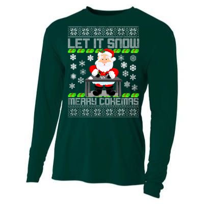 Let It Snow Merry Cokemas Santa Claus Ugly Christmas Cooling Performance Long Sleeve Crew