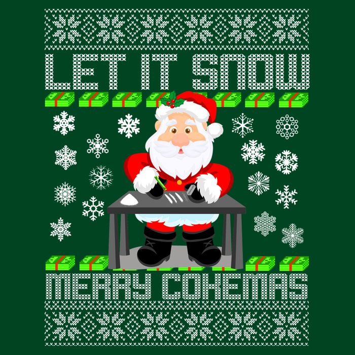 Let It Snow Merry Cokemas Santa Claus Ugly Christmas Cooling Performance Long Sleeve Crew