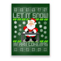 Let It Snow Merry Cokemas Santa Claus Ugly Christmas Poster