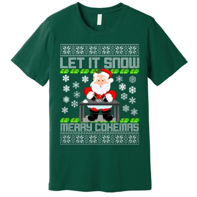 Let It Snow Merry Cokemas Santa Claus Ugly Christmas Premium T-Shirt