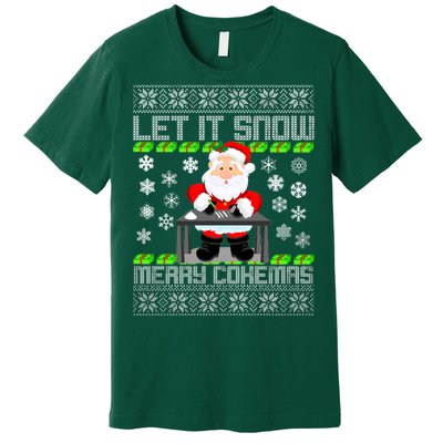 Let It Snow Merry Cokemas Santa Claus Ugly Christmas Premium T-Shirt