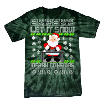 Let It Snow Merry Cokemas Santa Claus Ugly Christmas Tie-Dye T-Shirt