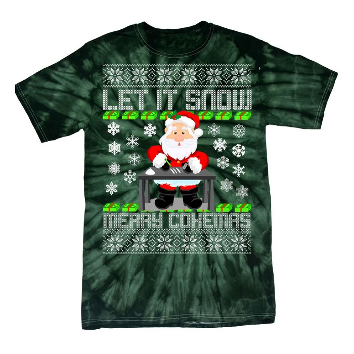 Let It Snow Merry Cokemas Santa Claus Ugly Christmas Tie-Dye T-Shirt