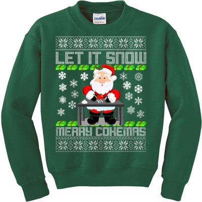 Let It Snow Merry Cokemas Santa Claus Ugly Christmas Kids Sweatshirt