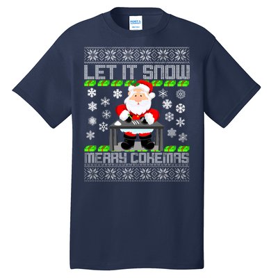 Let It Snow Merry Cokemas Santa Claus Ugly Christmas Tall T-Shirt