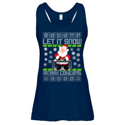 Let It Snow Merry Cokemas Santa Claus Ugly Christmas Ladies Essential Flowy Tank