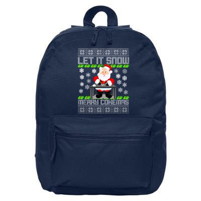 Let It Snow Merry Cokemas Santa Claus Ugly Christmas 16 in Basic Backpack