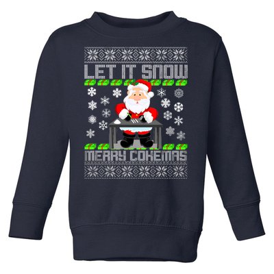 Let It Snow Merry Cokemas Santa Claus Ugly Christmas Toddler Sweatshirt