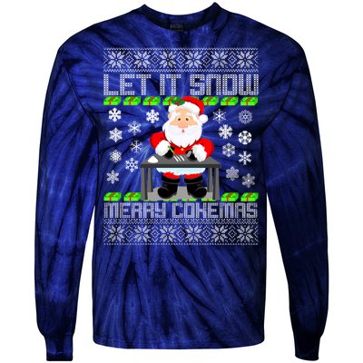 Let It Snow Merry Cokemas Santa Claus Ugly Christmas Tie-Dye Long Sleeve Shirt