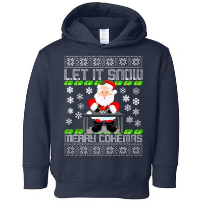 Let It Snow Merry Cokemas Santa Claus Ugly Christmas Toddler Hoodie