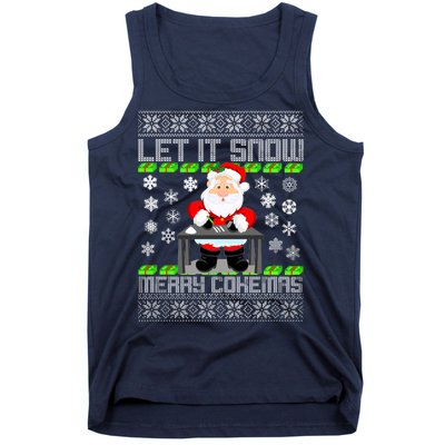 Let It Snow Merry Cokemas Santa Claus Ugly Christmas Tank Top