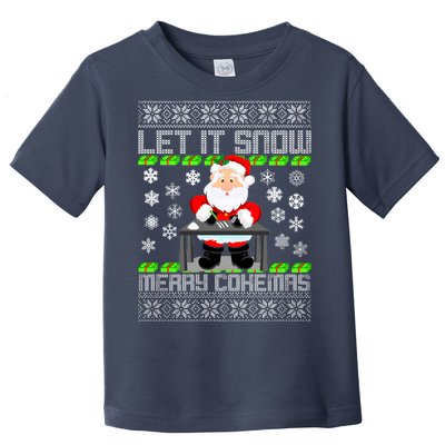 Let It Snow Merry Cokemas Santa Claus Ugly Christmas Toddler T-Shirt