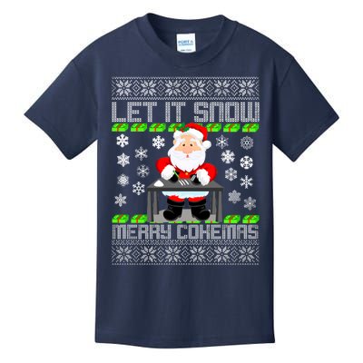 Let It Snow Merry Cokemas Santa Claus Ugly Christmas Kids T-Shirt