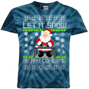 Let It Snow Merry Cokemas Santa Claus Ugly Christmas Kids Tie-Dye T-Shirt