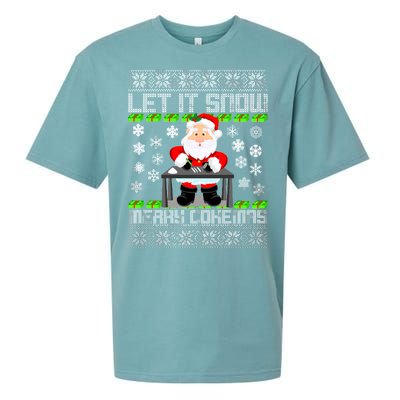 Let It Snow Merry Cokemas Santa Claus Ugly Christmas Sueded Cloud Jersey T-Shirt