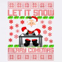 Let It Snow Merry Cokemas Santa Claus Ugly Christmas Garment-Dyed Sweatshirt
