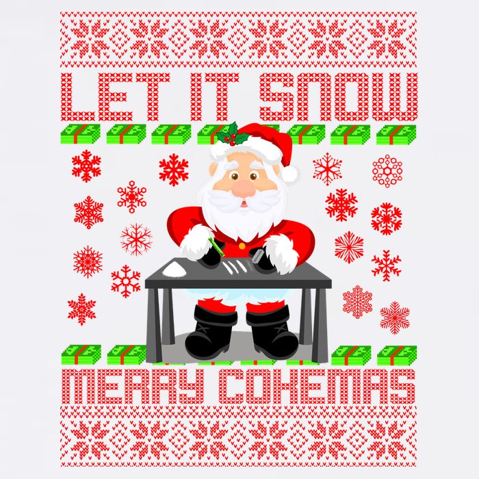 Let It Snow Merry Cokemas Santa Claus Ugly Christmas Garment-Dyed Sweatshirt