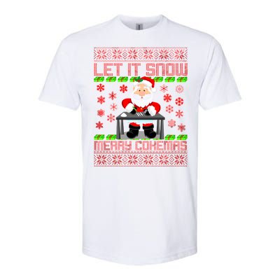 Let It Snow Merry Cokemas Santa Claus Ugly Christmas Softstyle CVC T-Shirt