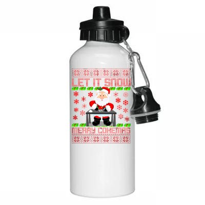 Let It Snow Merry Cokemas Santa Claus Ugly Christmas Aluminum Water Bottle