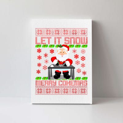 Let It Snow Merry Cokemas Santa Claus Ugly Christmas Canvas