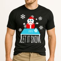 Let it Snow Snow Man Santa Ugly Christmas Cooling Performance Crew T-Shirt