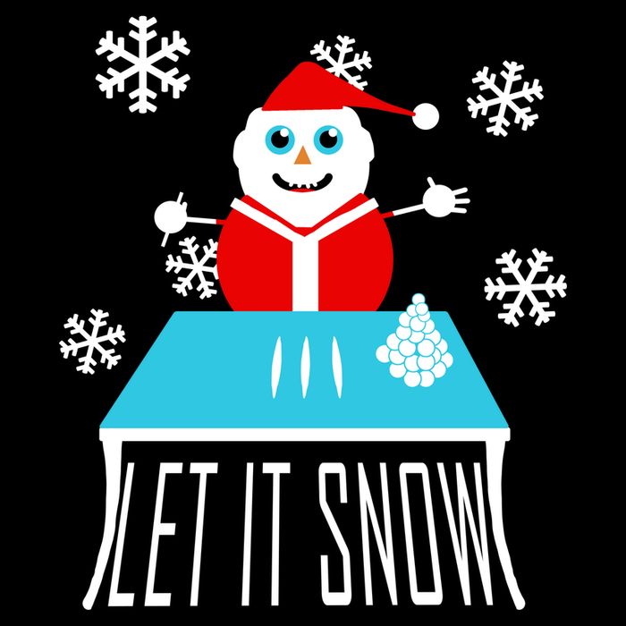 Let it Snow Snow Man Santa Ugly Christmas Cooling Performance Crew T-Shirt