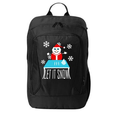 Let it Snow Snow Man Santa Ugly Christmas City Backpack